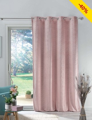 Vorhang, lichtundurchlässig, aus Samt, 240 x 140 cm, rosa