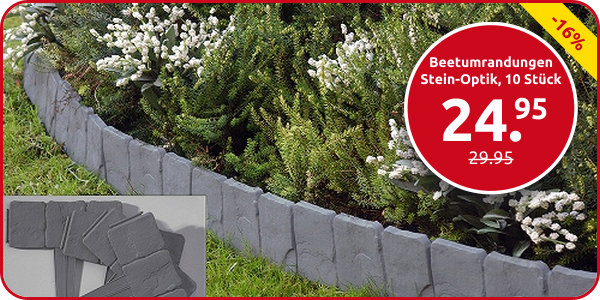 Beetumrandungen in Stein-Optik, 10 Stück