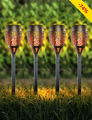 Solarlampen, 4 Stück, 10 LEDs