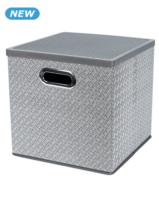 Vliesbox mit Deckel, 27 x 27 x 27 cm, grau