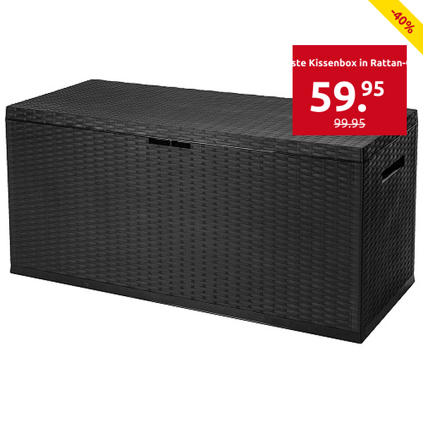 Robuste Kissenbox in Rattan-Optik, 350 l