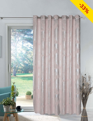 Lichtundurchlässiger Vorhang «Leaf», rosa