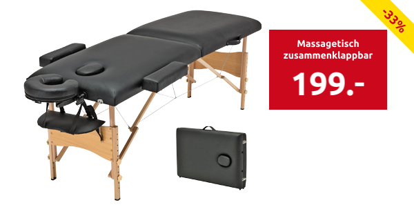 Massagetisch zusammenklappbar, 186 x 60 cm