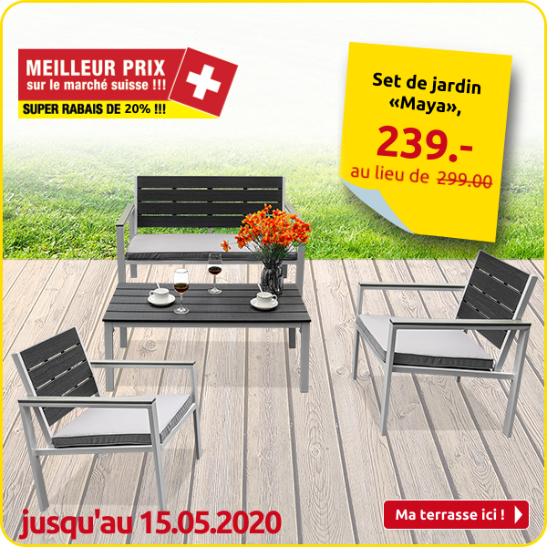 Set de jardin «Maya», blanc/gris