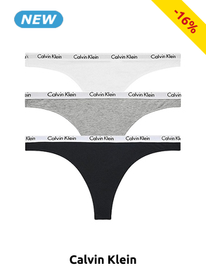 Calvin Klein Strings, 3er-Pack, schwarz + weiss + grau