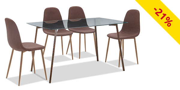 Set «Smoke», 1 Tisch + 4 Stühle