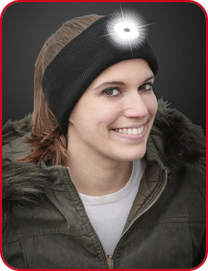 Stirnband mit LED, schwarz