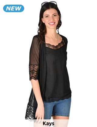 Cardigan transparent, schwarz
