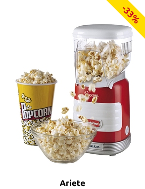 Ariete Popcorn-Maschine, retro Design, rot/weiss