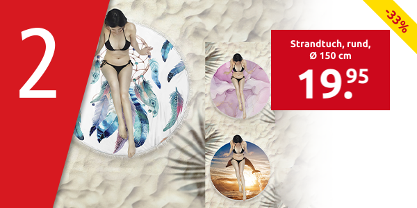 Strandtuch, rund, Ø 150 cm, «Delfin»