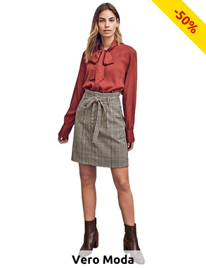 Jupe Vero Moda, braun/kariert
