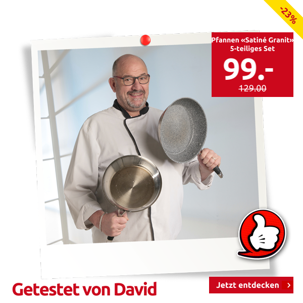 Pfannen «Satiné Granit», 5-teiliges Set, antihaftbeschichtet