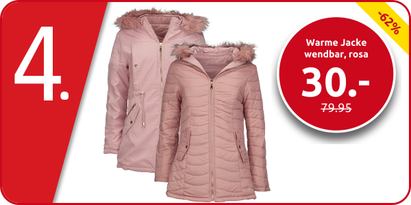 Warme Jacke wendbar, rosa