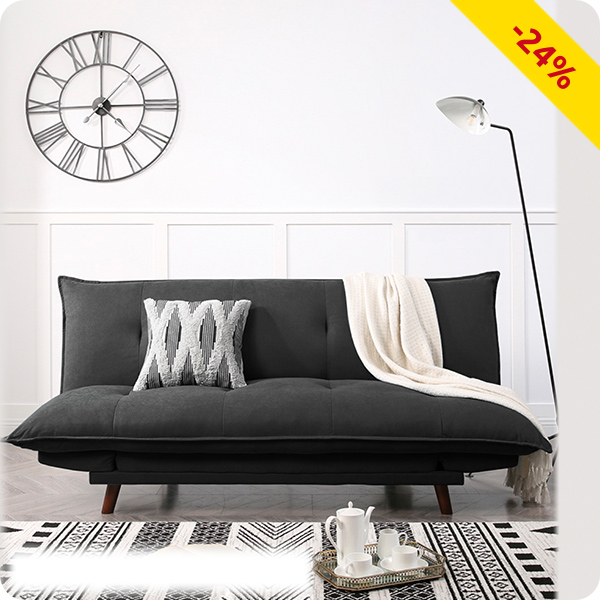 Dauerschlafsofa «Kiss», Stoffbezug anthrazit