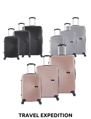 TRAVEL EXPEDITION Koffer «Ibiza», 3er-Set, rosa gold