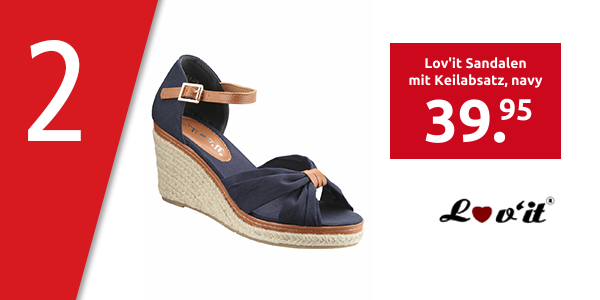 Lov'it Sandalen mit Keilabsatz, navy