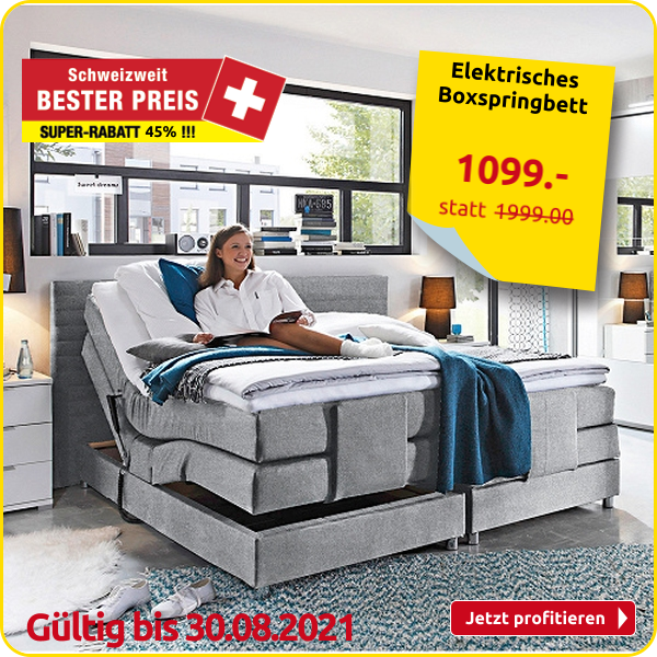 Elektrisches Boxspringbett «Elisande» grau, 160 x 200 cm