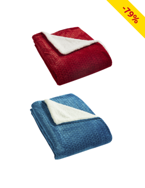 Fleecedecke «Popcorn», entenblau