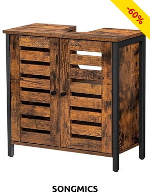 SONGMICS Lavabo-Unterschrank «Indus2», B 60 x H 60 x T 30 cm, eiche/choco