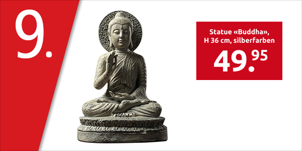 Statue «Buddha», H 36 cm, silberfarben
