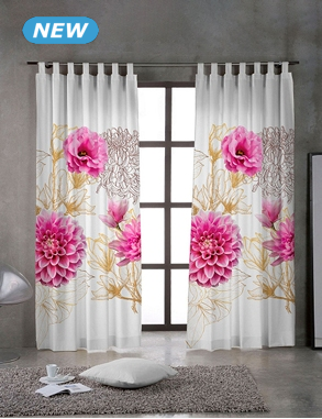 Vorhang «Enya», H 240, B 135 cm, geblümt