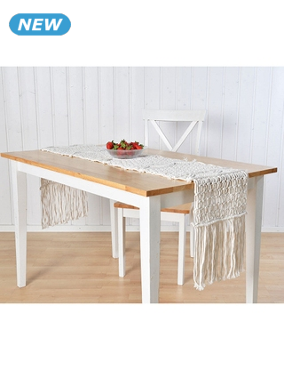 Tischläufer in Makramee-Technik, naturfarben