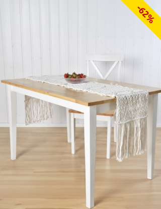 Tischläufer in Makramee-Technik, naturfarben
