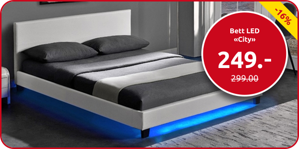 Bett LED «City», B 140 cm
