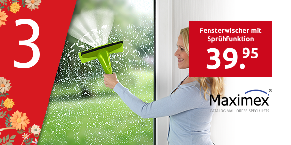 Maximex Fensterwischer mit Sprühfunktion «Maxi», Arbeitshöhe 4,20 m