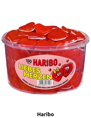 Haribo Liebes-Herzen Dose, 1,2 kg