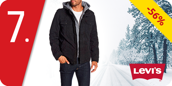 Levi's Herren Parka Washed, schwarz