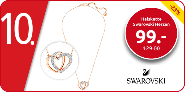 Halskette Swarovski Herzen, roségoldfarben/ mehrfarbig