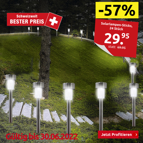 Solarlampen-Sticks, 24 Stück