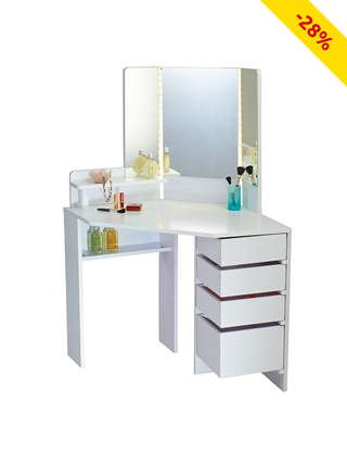 Eck-Coiffeuse mit LED