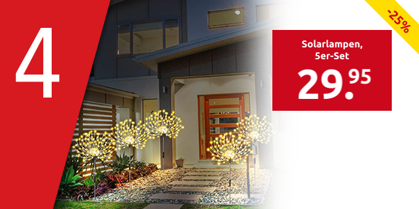 Solarlampen «Feuerwerk», 5er-Set