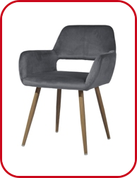 Samtstuhl 56 x 56 x H 78 cm, grau