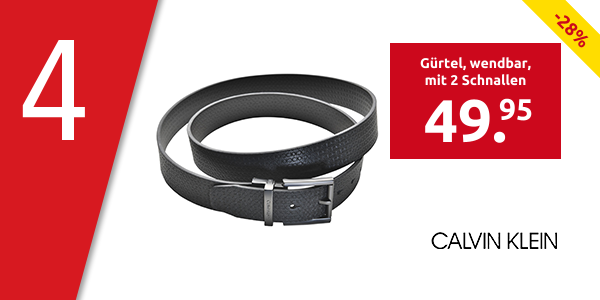 CALVIN KLEIN Gürtel «Paul», wendbar, mit 2 Schnallen, braun/schwarz