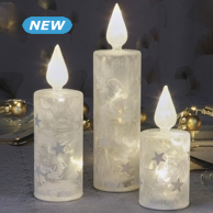 Kerzen «Ice», 3er-Set, mit LED