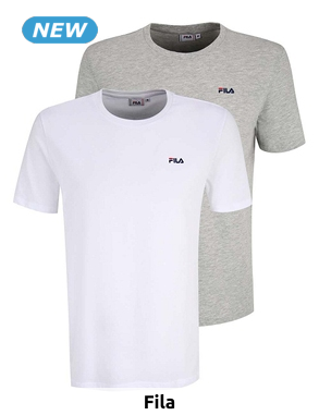 FILA T-Shirts «Brod», 2er-Pack, weiss/grau
