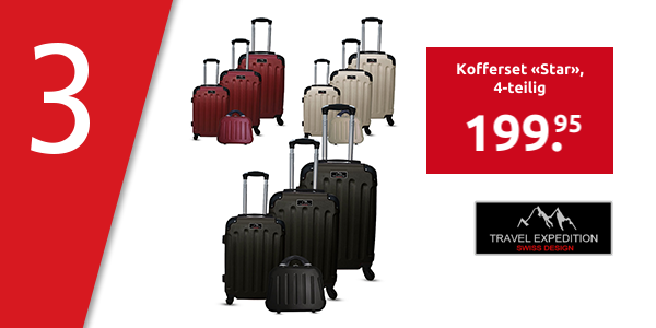 TRAVEL EXPEDITION Kofferset «Star», 4-teilig, H 57/67/77 cm, light, champagner