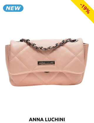 ANNA LUCHINI Handtasche, Riemen mit Ketten-Detail, rosa