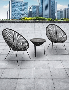 3-teiliges Gartenset «Egg», schwarz