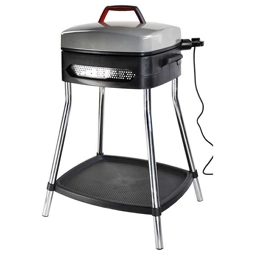 Elektrogriller 230 V 2000 W grau mit Grillfläche 41x36 cm und Grillbesteckhalter