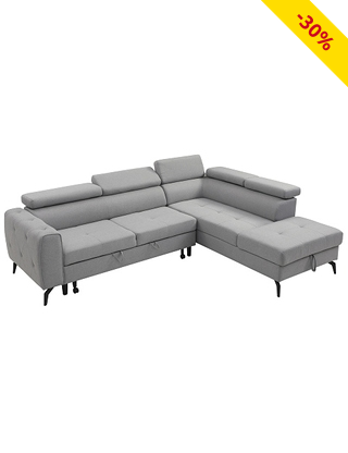 Schlaf-Ecksofa «Gigi», 270 x 208 x H 95 cm, grau