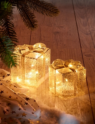 LED-Geschenke 2 Stück, goldfarben
