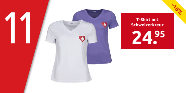 T-Shirt mit Schweizerkreuz