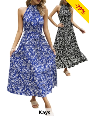 Ärmelloses Maxikleid «Elsa», blau