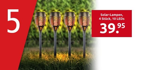 Solar-Lampen, 4 Stück, 10 LEDs
