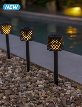 Solarlampen «Spitze», 3er-Set, mit abnehmbaren Erdspiess