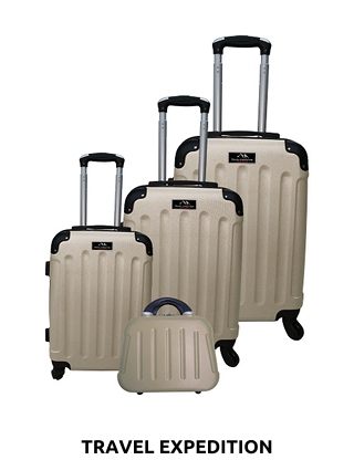 TRAVEL EXPEDITION Kofferset «Star», 4-teilig, H 57/67/77 cm, light, champagner